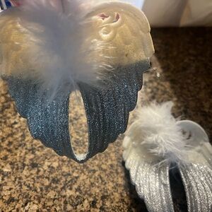 Glittery Angel Wing Decorative Ornaments